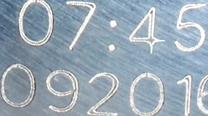 Closeup of a can coded with laser